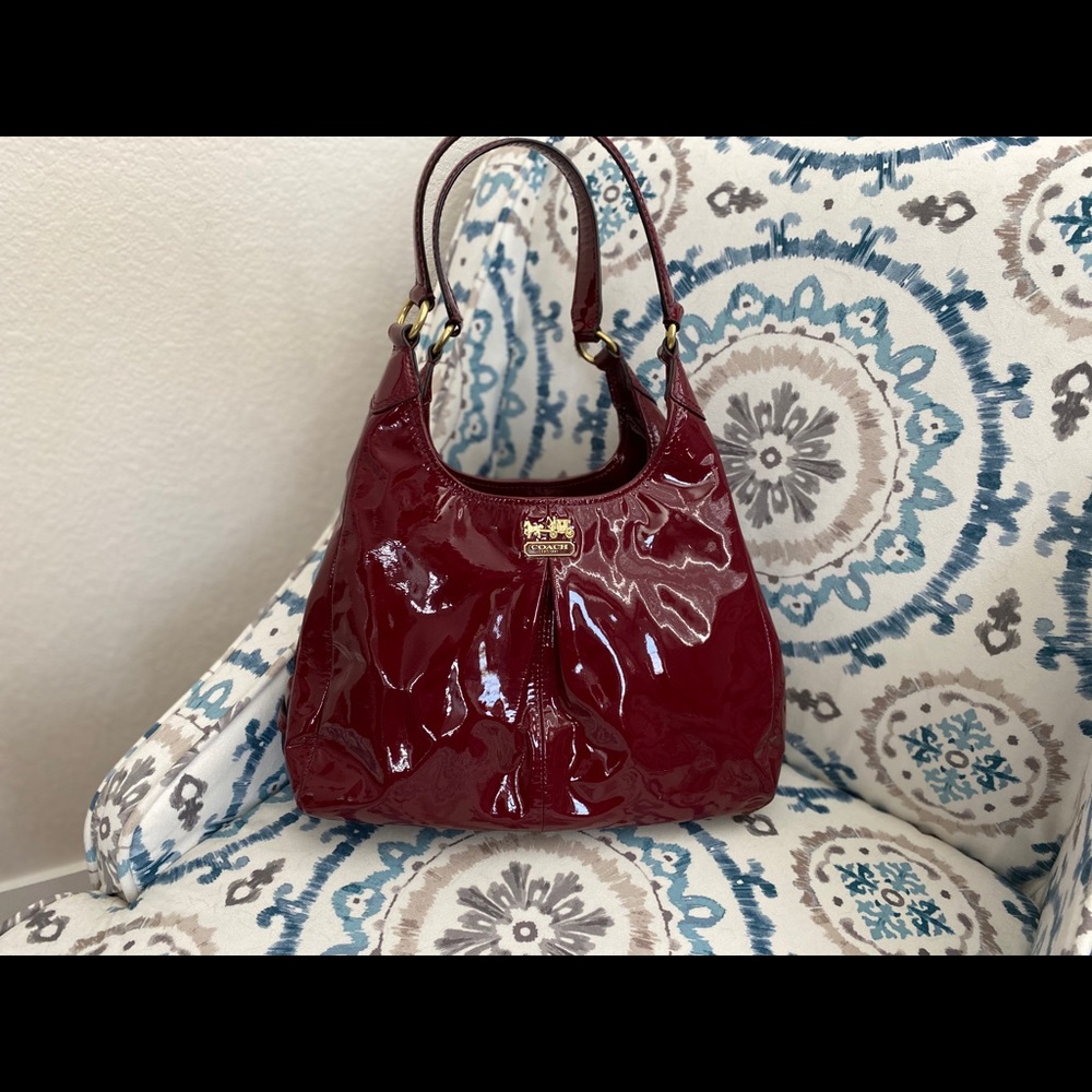 Lovely red Patent Leather Coach Purse